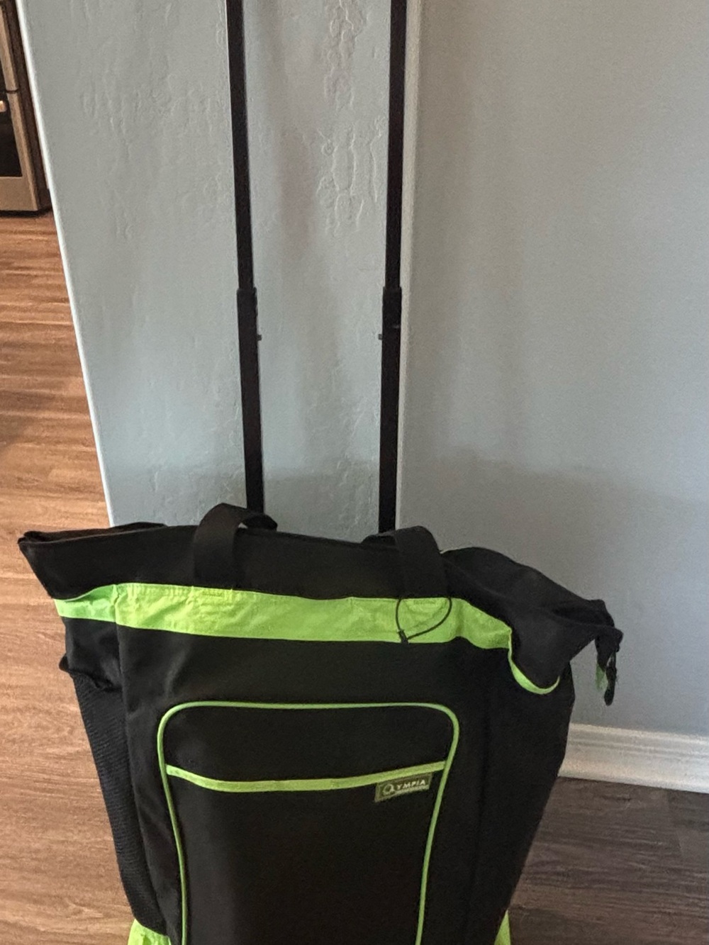 Black and Lime Green Rolling Garment Bag Tote